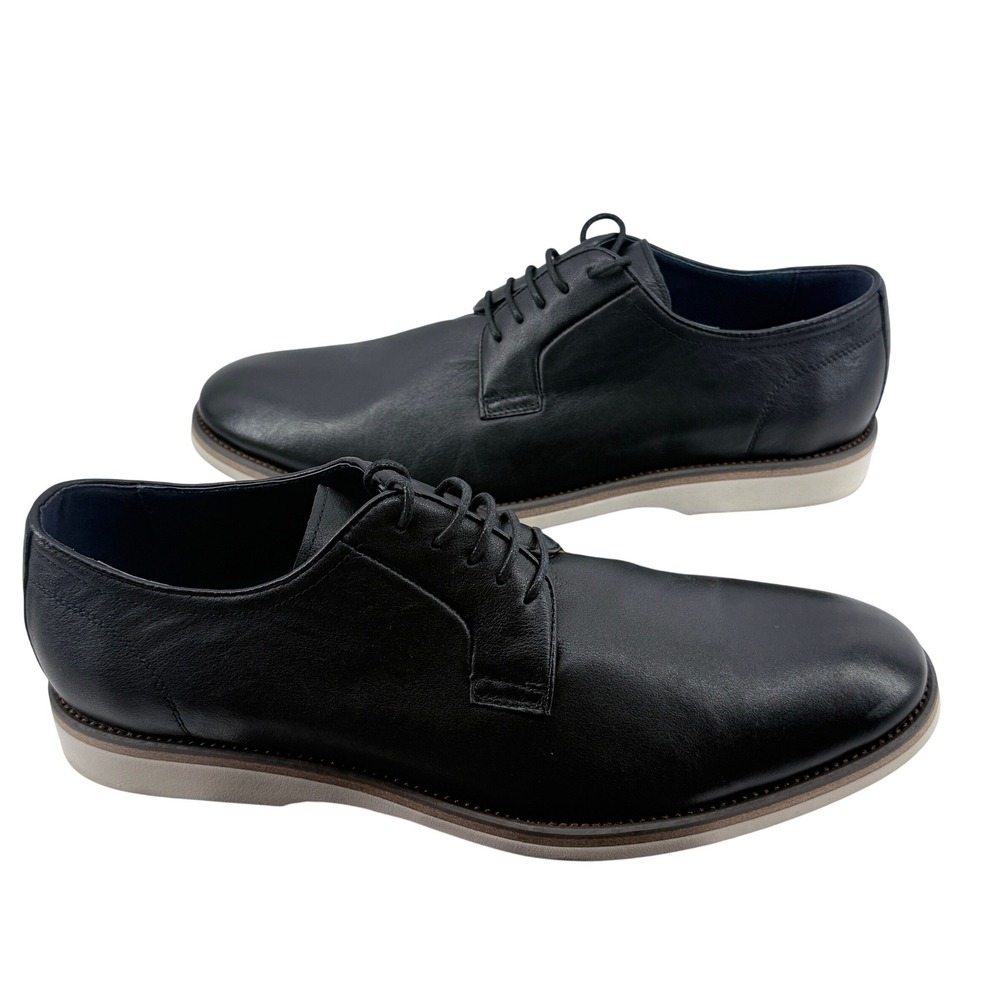 Moretti Lazaro Oxford Mens 12D Black Leather Gold Label Derby Dress Shoes